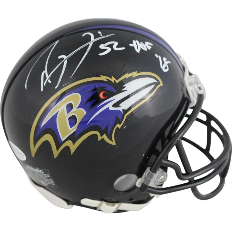 Ray Lewis Autographed/Signed Baltimore Ravens Mini Helmet HOF BAS 27182
