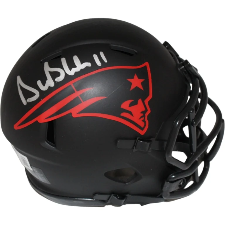 Drew Bledsoe Signed New England Patriots Eclipse Mini Helmet Beckett  42413