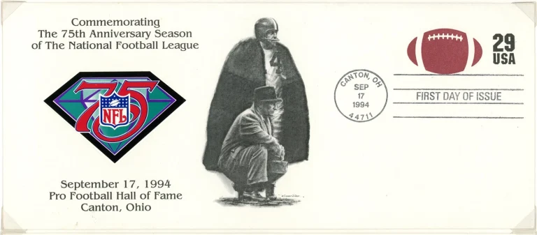 Otto Graham & Paul Brown 75th Anniversary Hall of Fame Cachet Envelope 42590