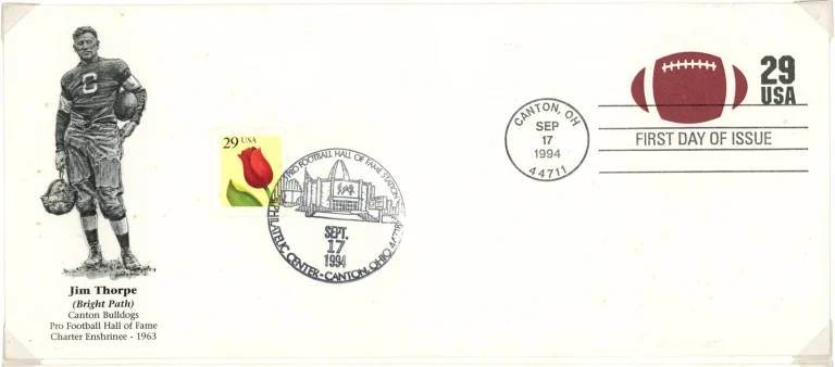 Jim Thorpe Canton Bulldogs Sept 17, 1994 Hall of Fame Cachet Envelope 42586