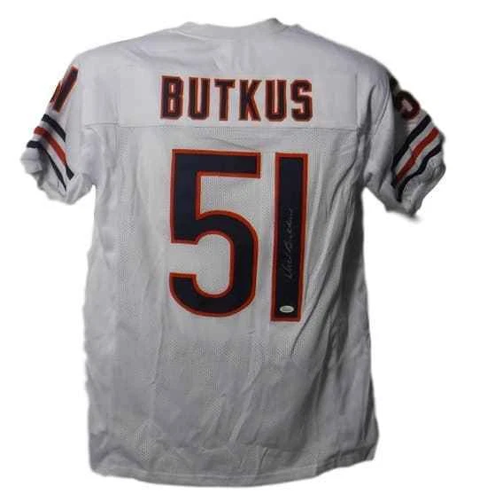 Dick Butkus Autographed/Signed Pro Style XL White Jersey JSA 10757