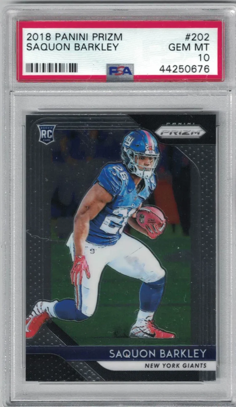 Saquon Barkley New York Giants 2018 Panini Prizm #2020 GEM MT 10 Card PSA 26736