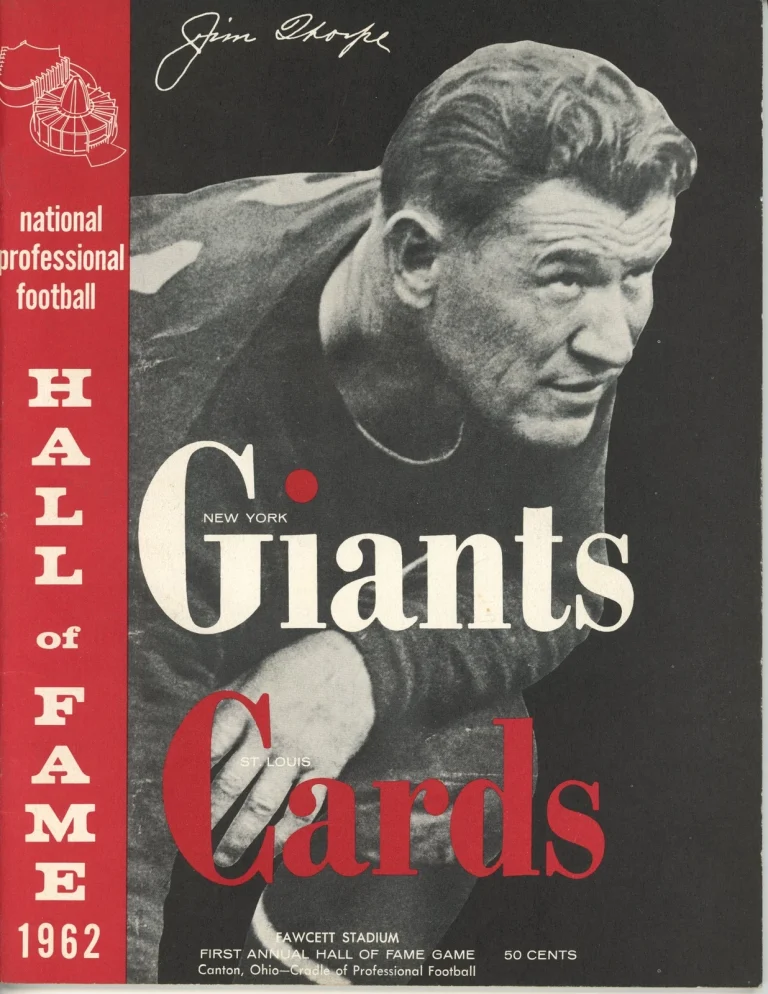 1962 First Annual Hall Of Fame Game Giants vs Cardinals Program Magazine 37406