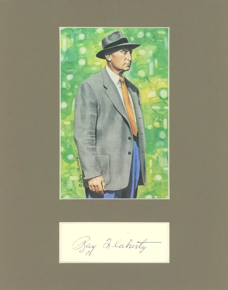 Ray Flaherty Signed Cut Matted With Goal Line Art Card Beckett 45019
