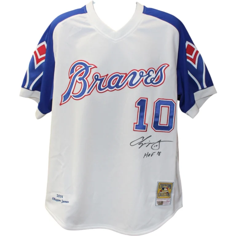 Chipper Jones Autographed Atlanta Braves M&N TB sz 48 Jersey HOF Fanatics 51839