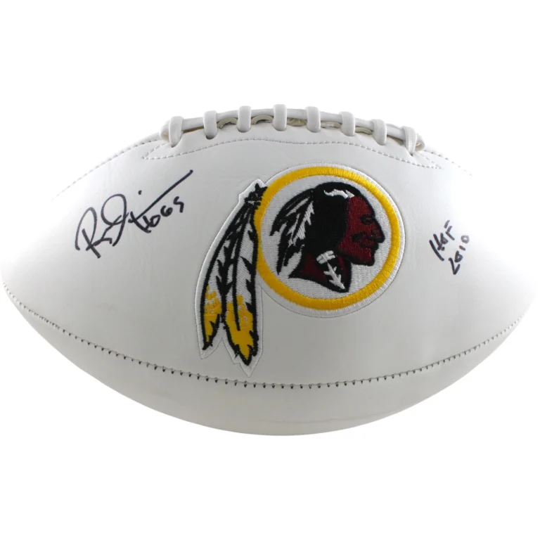 Russ Grimm Autographed Washington Redskins Logo Football HOF Beckett 54297