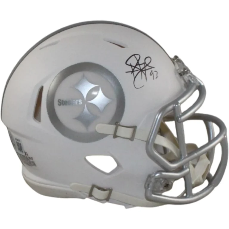 Troy Polamalu Autographed Pittsburgh Steelers Ice Mini Helmet Beckett 56187