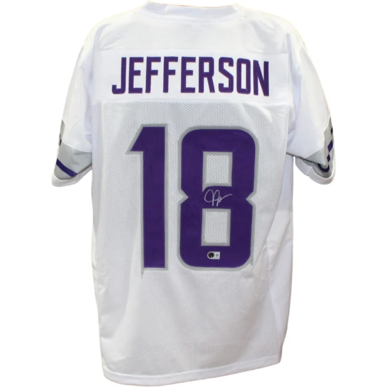 Justin Jefferson Autographed Pro Style Sz XL ALT Jersey Beckett Witness 57921