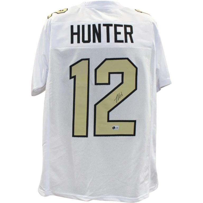 Travis Hunter Autographed College Style Sz XL White Jersey Beckett Witness 57953