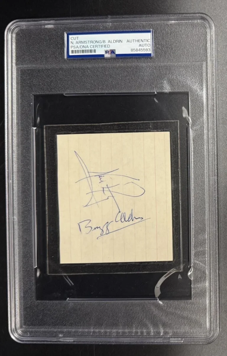 Neil Armstrong & Buzz Aldrin Signed PSA/DNA Cut - Apollo Moon Landing Astronauts