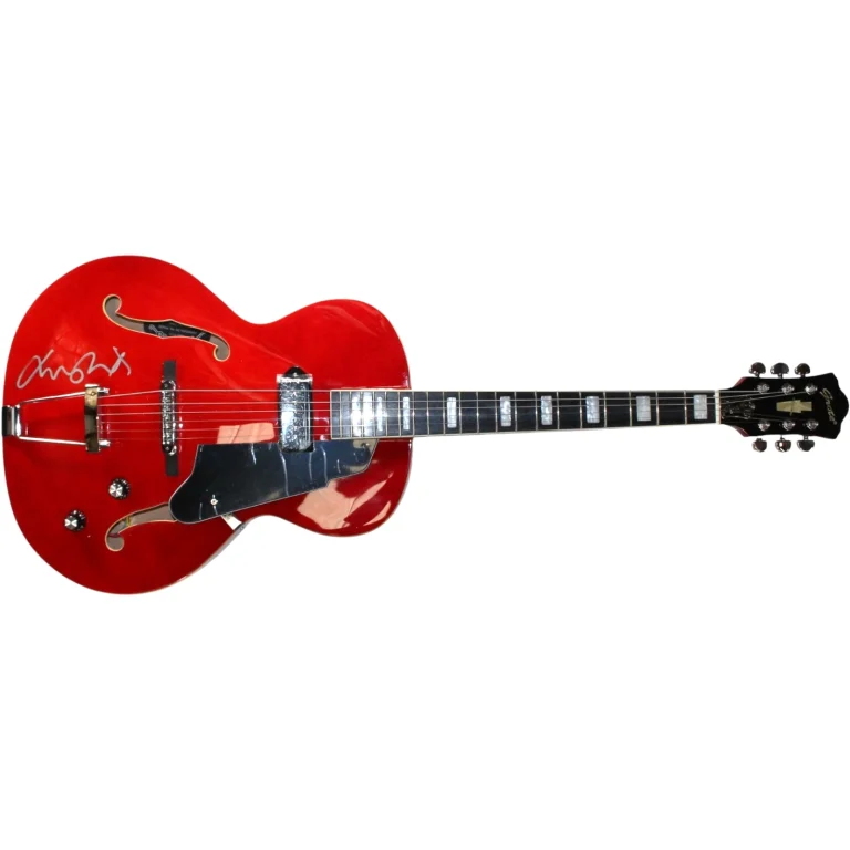 Michael J. Fox Autographed Back to The Future Grote Guitar Beckett Witness 57892
