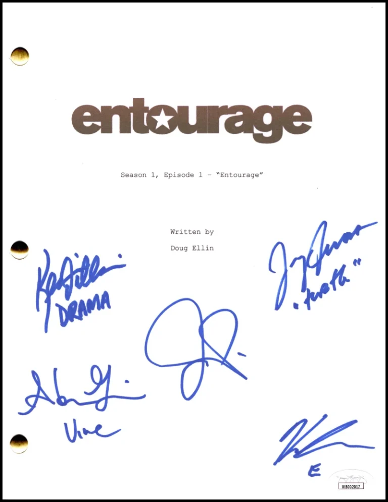 Entourage Full Cast Signed Autograph Script - Jeremy Piven Grenier +3 w/ JSA COA