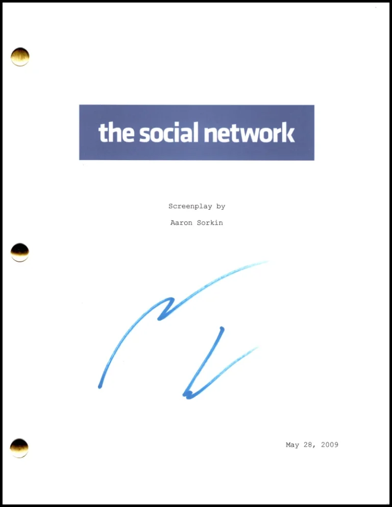 Andrew Garfield Signed Autograph The Social Network Full Script Screenplay