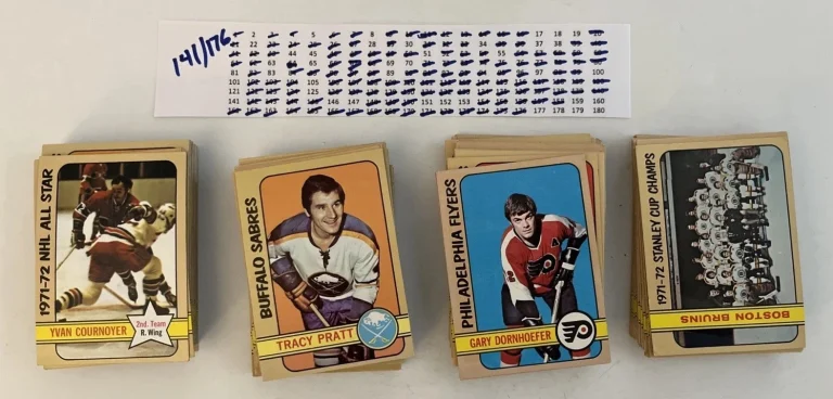 1972 Topps Hockey Partial Set (141/176) 141 Cards Total (List Included)