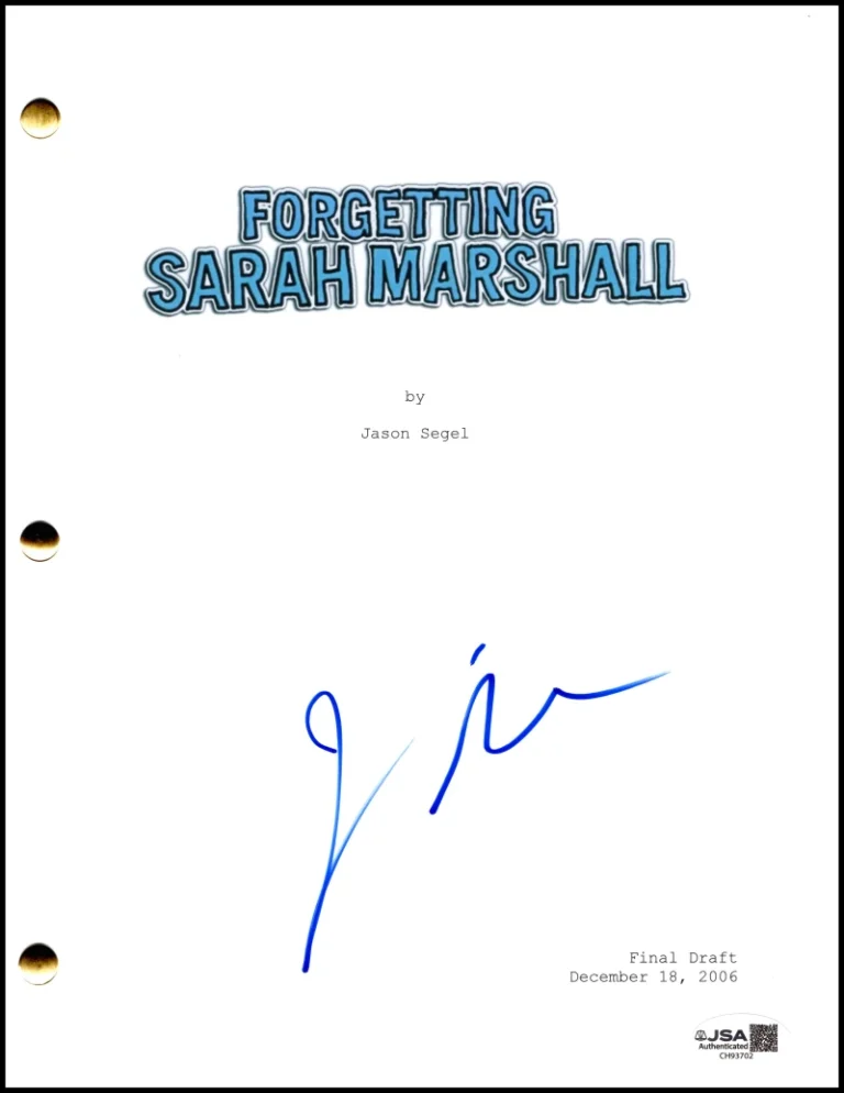 Jason Segel Signed Autograph Forgetting Sarah Marshall Script Screenplay JSA COA
