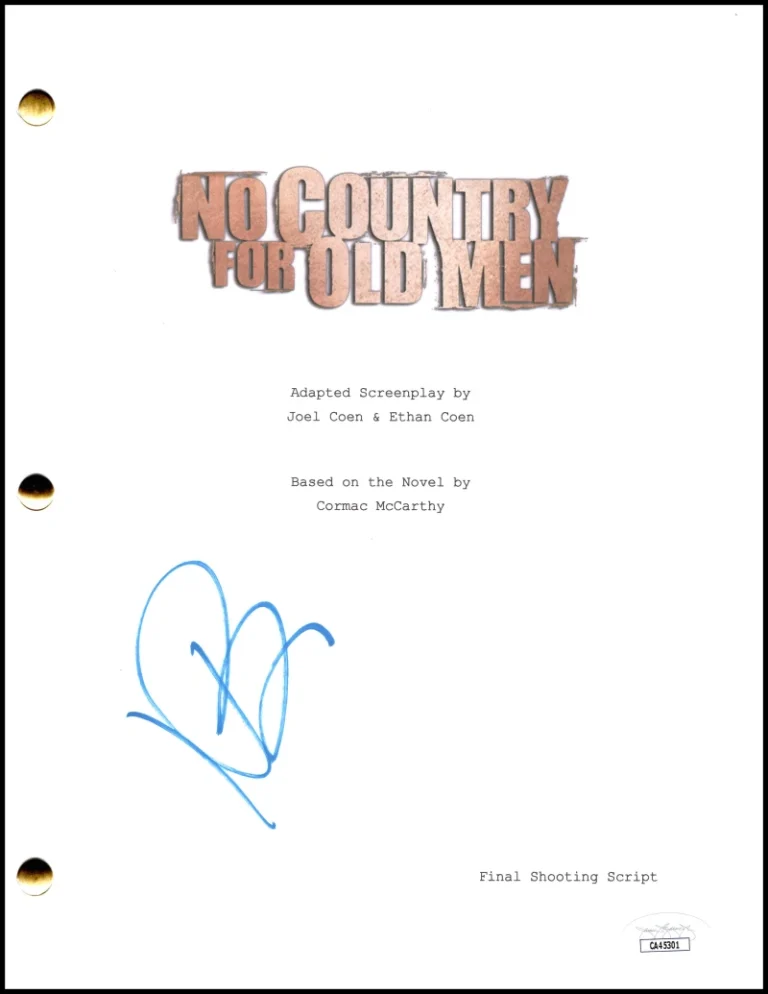 Javier Bardem Signed Autograph No Country For Old Men Script Screenplay JSA COA