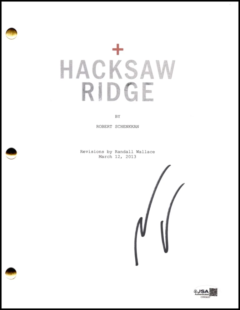 Andrew Garfield Signed Autograph Hacksaw Ridge Full Script Screenplay JSA COA