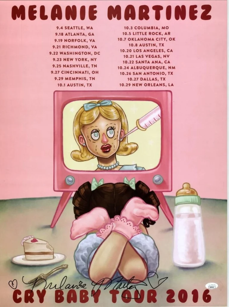 Melanie Martinez Signed Autograph 18x24 Concert Cry Baby Tour Poster JSA COA