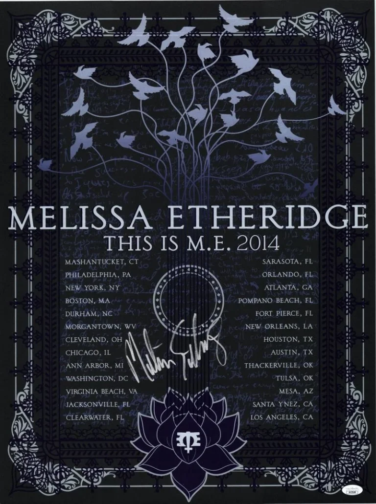 Melissa Etheridge Signed Autograph 18x24 Concert Tour Poster This Is Me JSA COA
