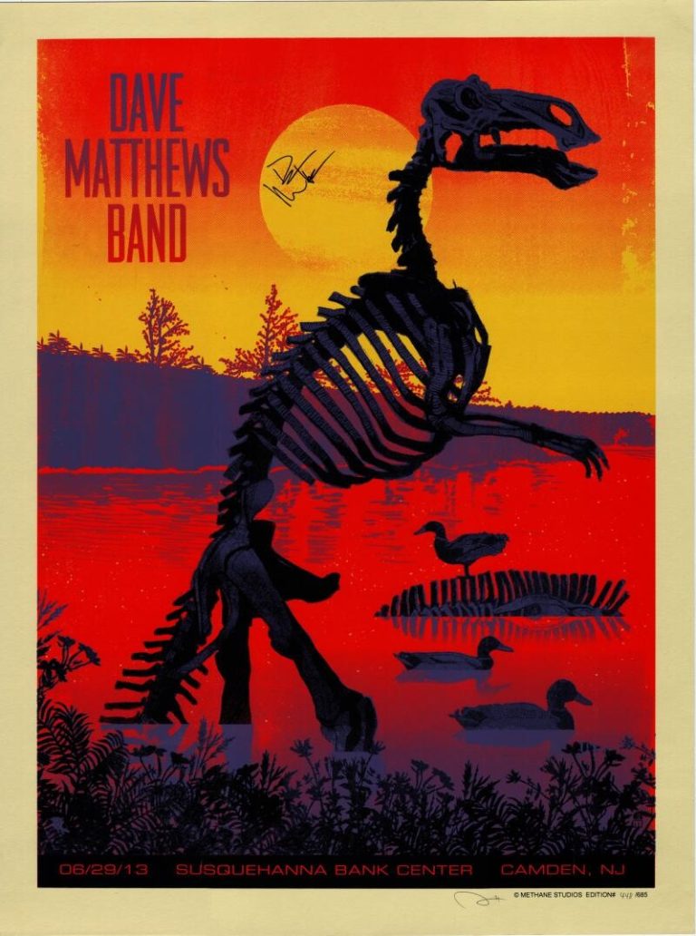 Dave Matthews Signed Autograph 18x24 Concert Tour Poster Camden 2013 Beckett COA