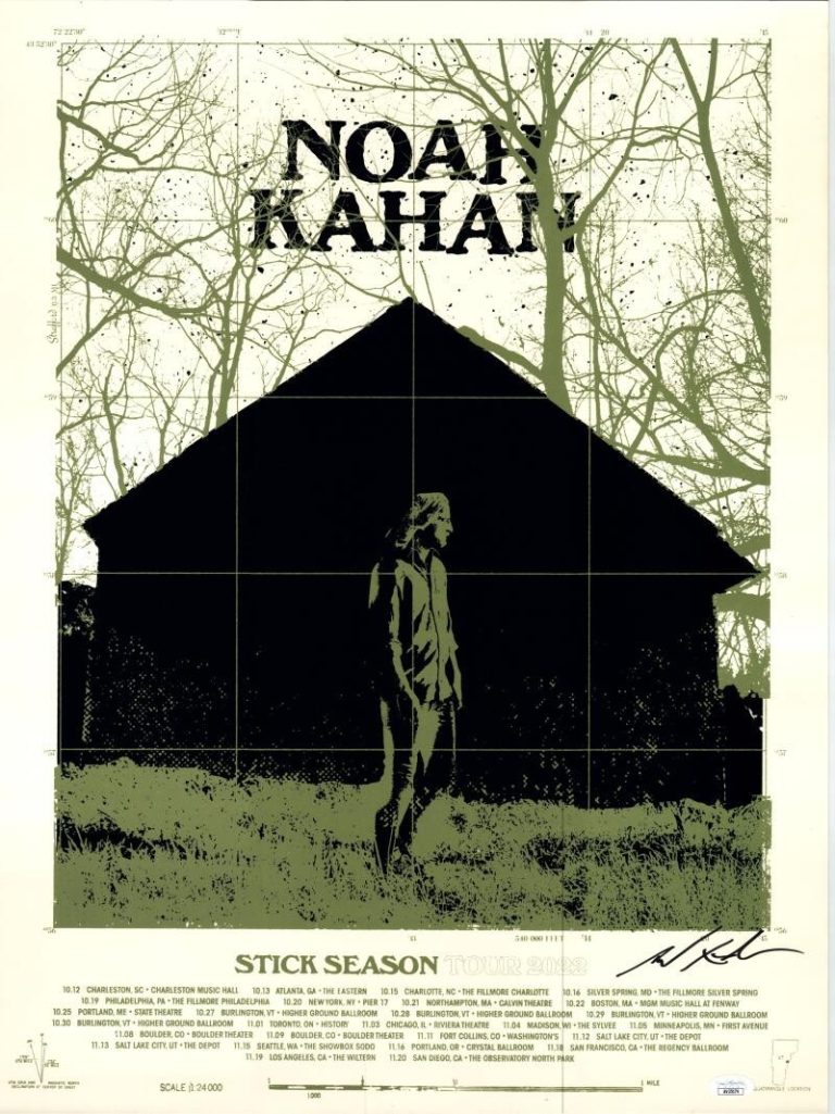 Noah Kahan Signed Autograph 18x24 Concert Tour Poster Stick Season 2022 JSA COA