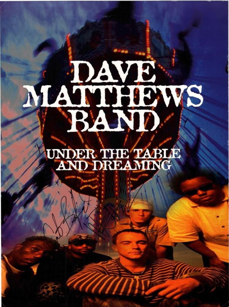 Dave Matthews & Beauford Signed Autograph 18x24 Under The Table Poster Beckett