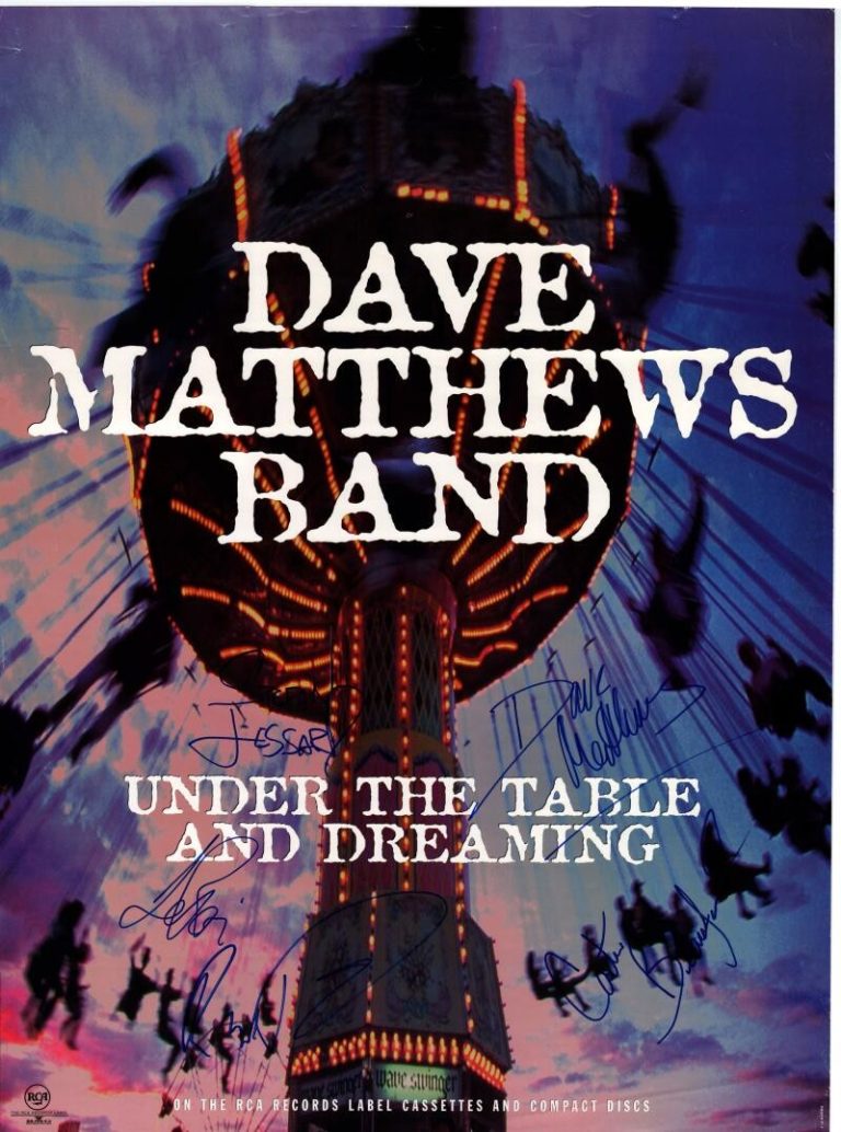 Dave Matthews Full Band LeRoi 5x Signed Autograph 18x24 Original Poster Beckett