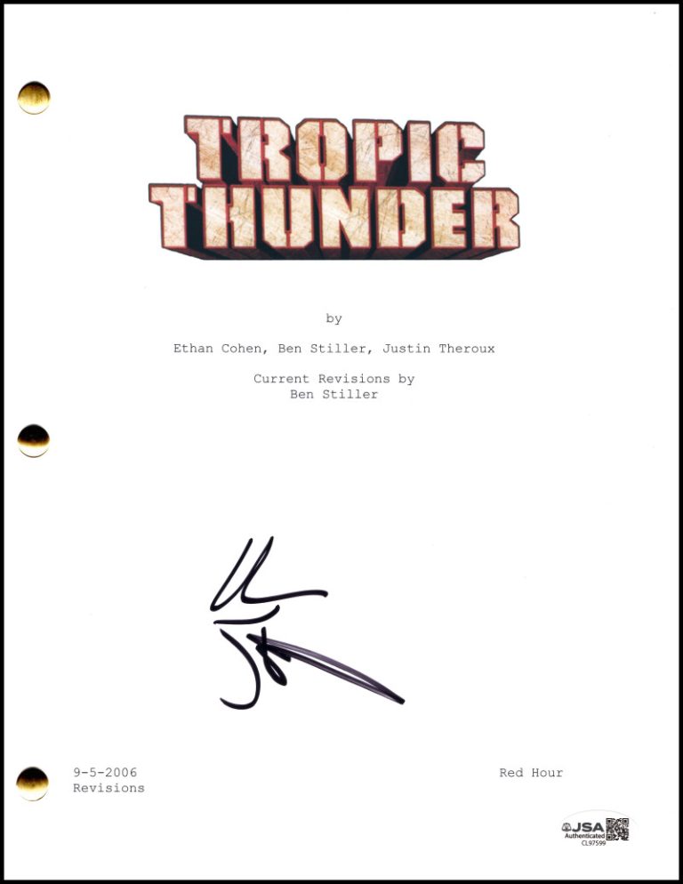 Ben Stiller Signed Autograph Tropic Thunder Full Movie Script Screenplay JSA COA