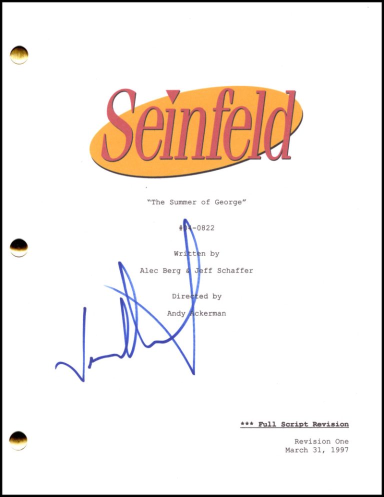 Jason Alexander Signed Autograph Seinfeld Summer of George Full Episode Script