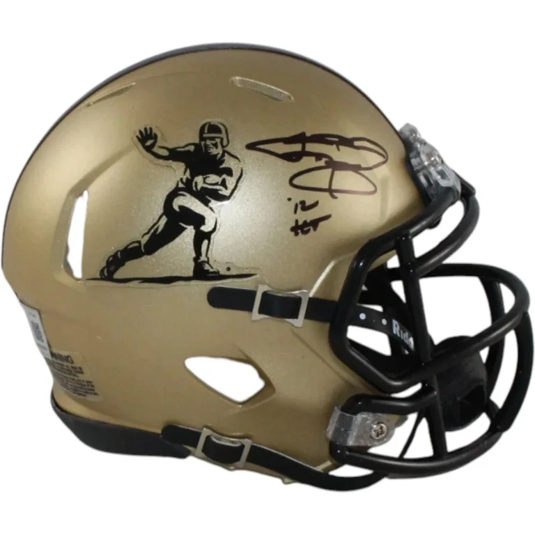 Johnny Manziel Autographed Heisman Trophy Mini Helmet Beckett Witness 58248