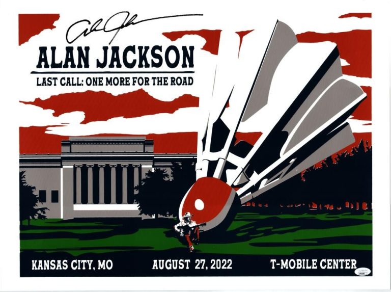 Alan Jackson Signed Autograph 18x24 Concert Tour Poster Kansas City 2022 JSA B