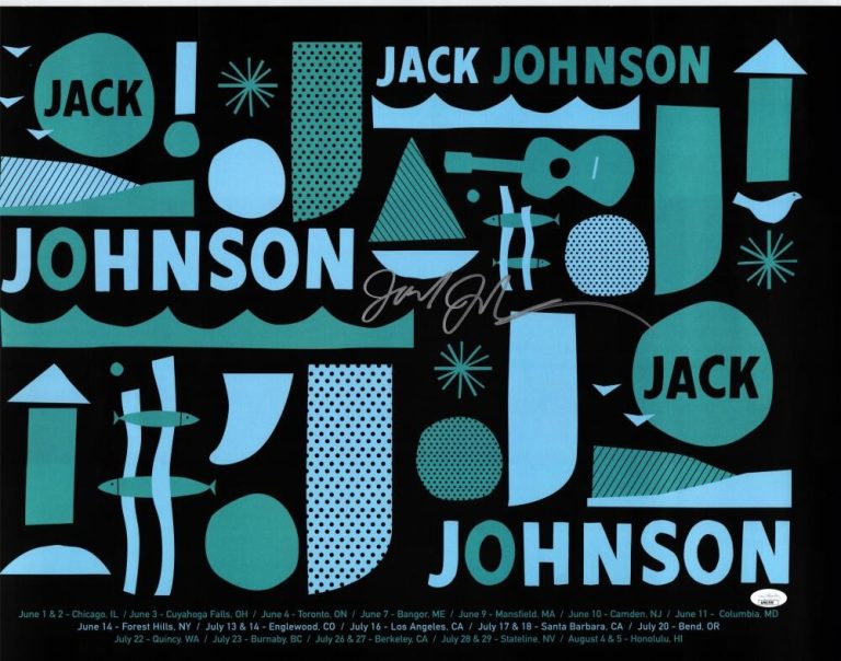 Jack Johnson Signed Autograph 18x24 Concert Tour Poster Rare Art Summer JSA COA