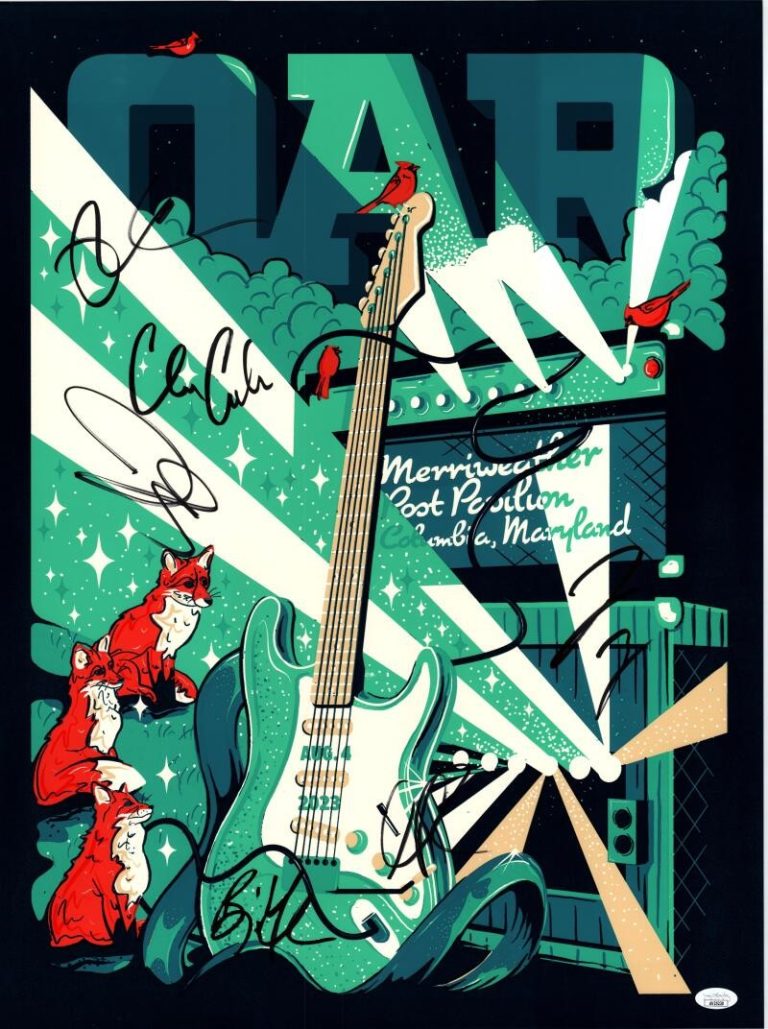 OAR Band Signed Autograph 18x24 Concert Tour Poster Post Pav Maryland JSA COA