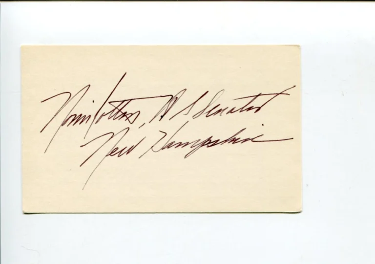 Norris Cotton New Hampshire US Representative Senator Congress Signed Autograph