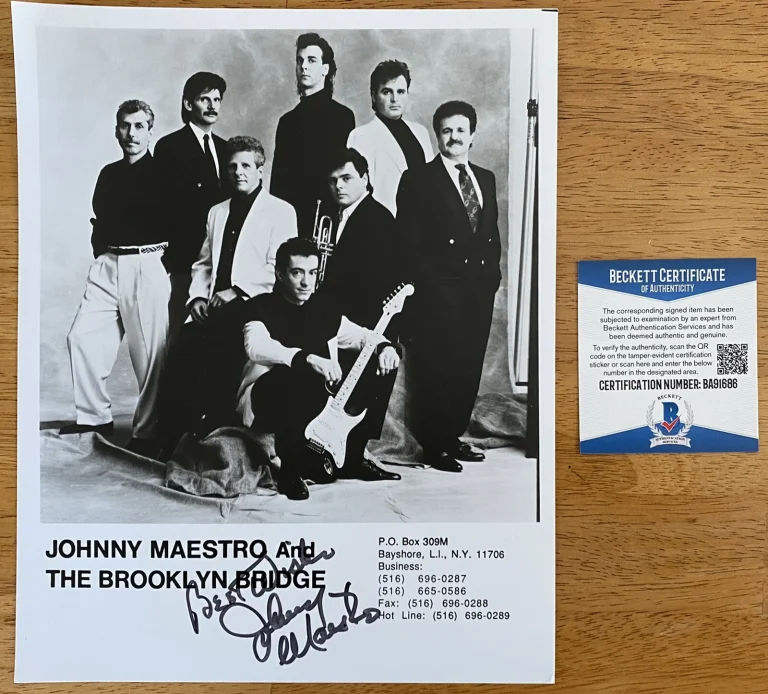 Johnny Maestro Signed Autographed 8x10 Photo Beckett BAS The Brooklyn Bridge 1