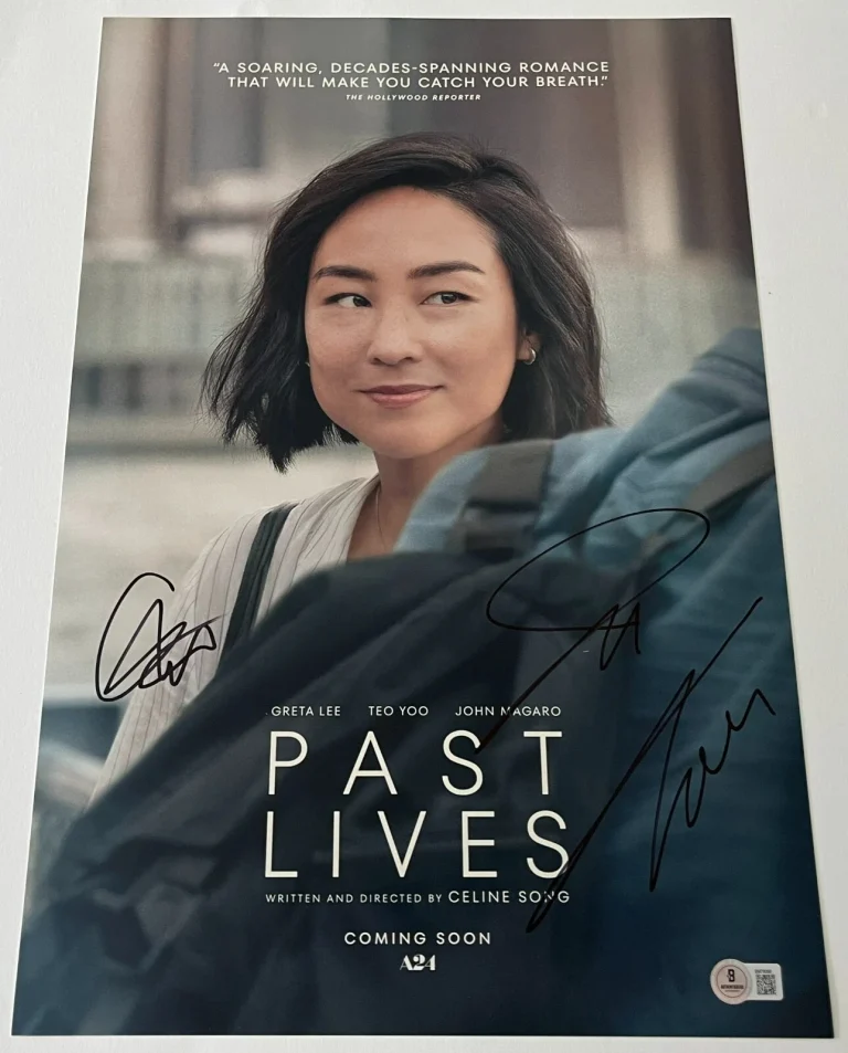 PAST LIVES SIGNED 12x18 PHOTO TEO YOO & GRETA LEE w/EXACT PROOF & BECKETT COA