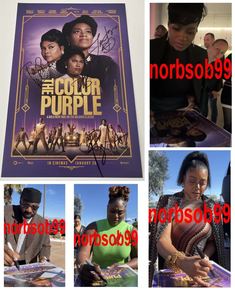 THE COLOR PURPLE CAST SIGNED 12x18 PHOTO C FANTASIA BARRINO +3 w/EXACT PROOF COA