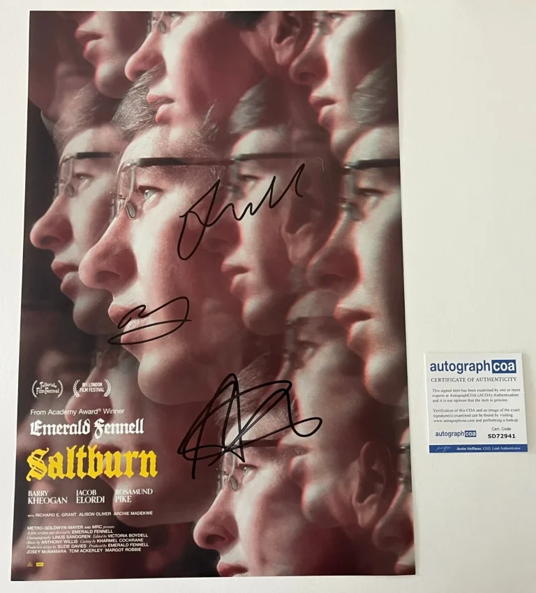BARRY KEOGHAN ARCHIE MADEKWE EMERALD FENNELL SIGNED SALTBURN 12x18 PHOTO w/PROOF