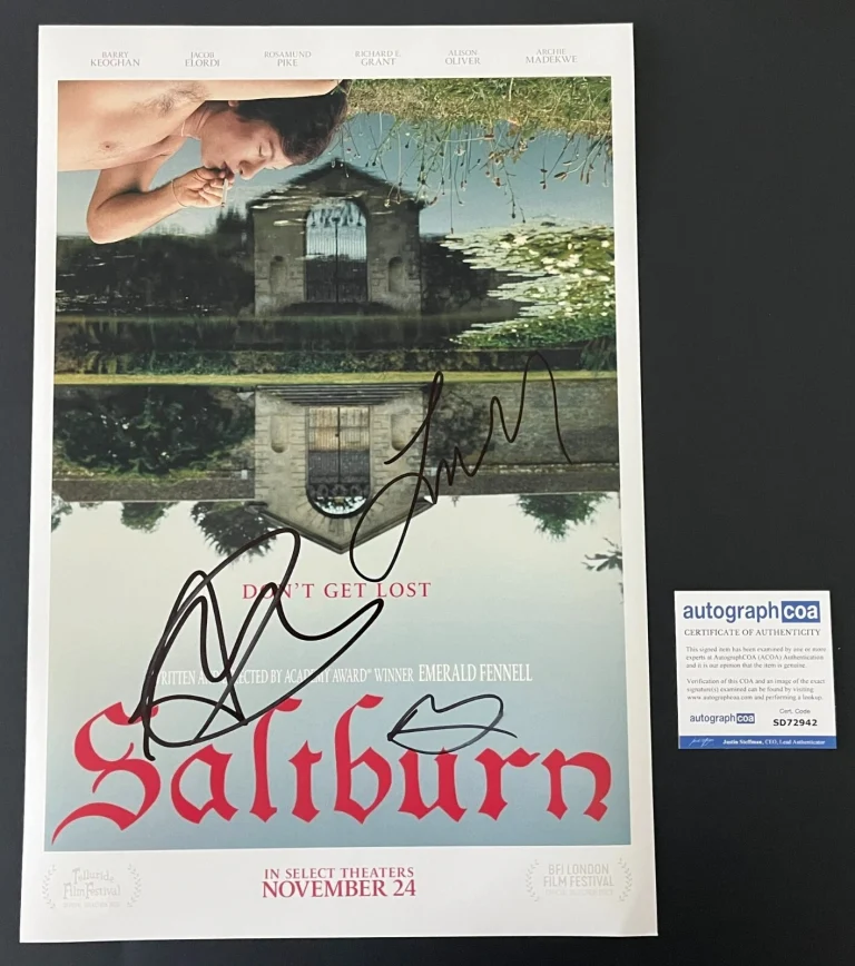 BARRY KEOGHAN EMERALD FENNELL ARCHIE MADEKWE SIGNED SALTBURN 12x18 PHOTO w/PROOF