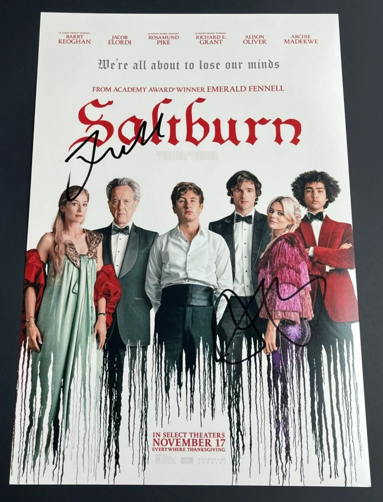 EMERALD FENNELL & ARCHIE MADEKWE SIGNED SALTBURN 12x18 PHOTO POSTER A w/PROOF