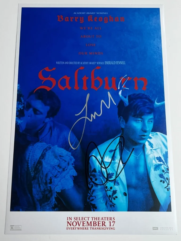 EMERALD FENNELL & ARCHIE MADEKWE SIGNED SALTBURN 12x18 PHOTO POSTER B w/PROOF