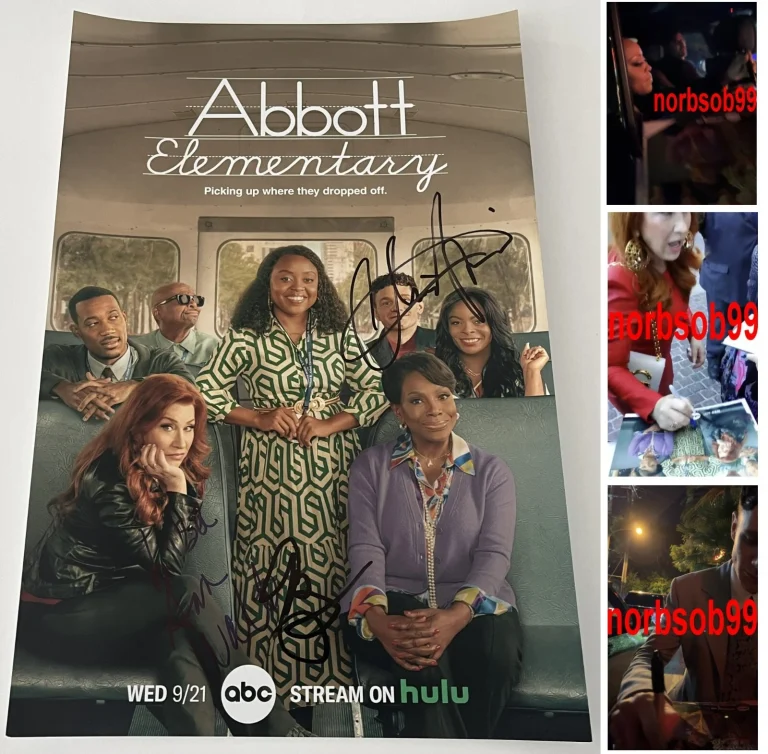 ABBOTT ELEMENTARY QUINTA BRUNSON +2 SIGNED 12x18 PHOTO B w/EXACT VIDEO PROOF COA