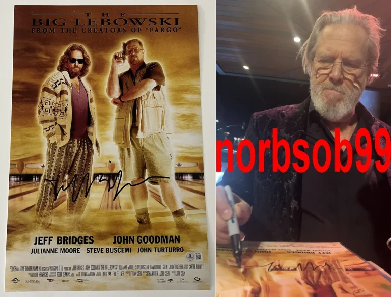 JEFF BRIDGES SIGNED THE BIG LEBOWSKI 12x18 PHOTO w/EXACT VIDEO PROOF BECKETT COA
