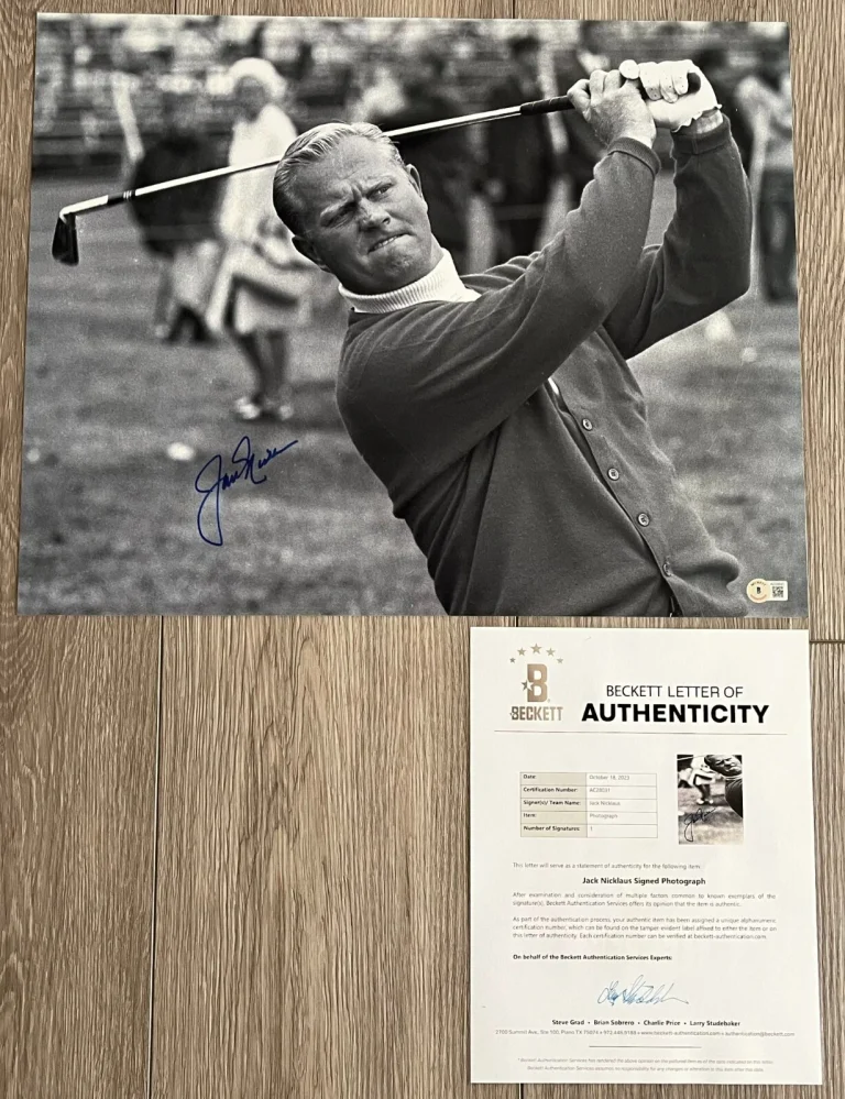 JACK NICKLAUS SIGNED AUTOGRAPH MASTERS 16x20 PHOTO w/PROOF & BECKETT COA LOA