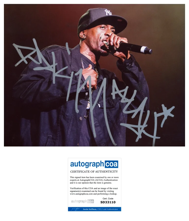 RAKIM THE GOD MC SIGNED AUTOGRAPH ERIC B & RAKIM 8x10 PHOTO C w/PROOF & ACOA COA