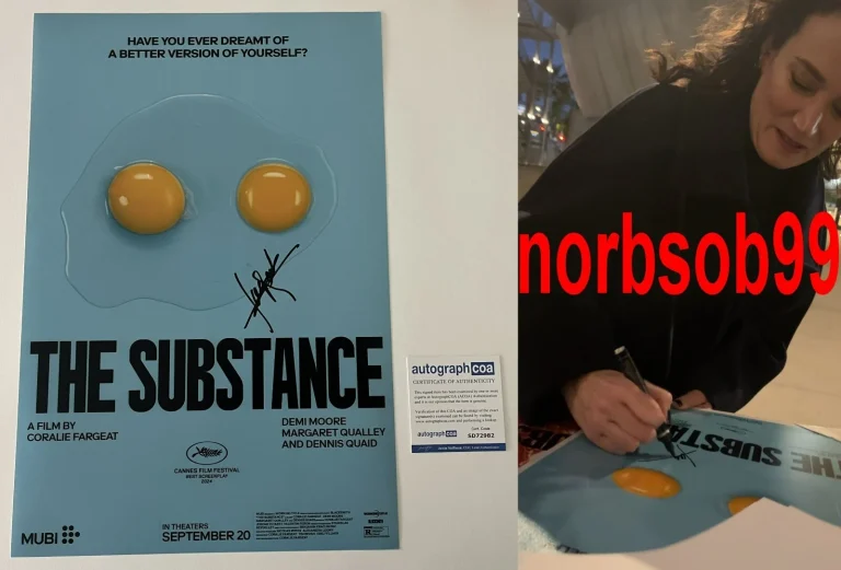 CORALIE FARGEAT SIGNED THE SUBSTANCE 12x18 PHOTO w/EXACT VIDEO PROOF & ACOA COA