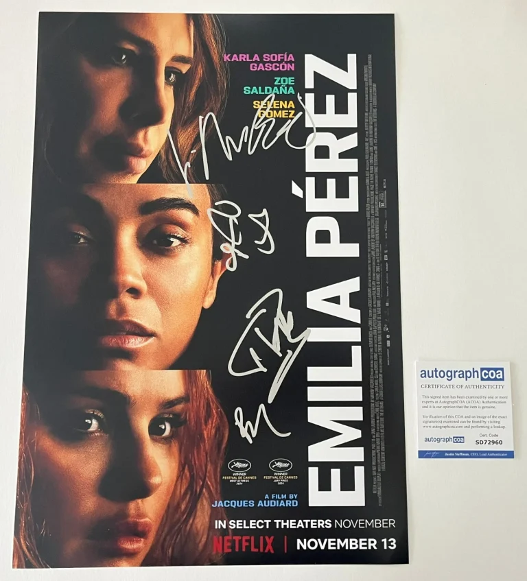 ZOE SALDANA KARLA GASCON +2 SIGNED EMILIA PEREZ 12x18 PHOTO w/COA & EXACT PROOF