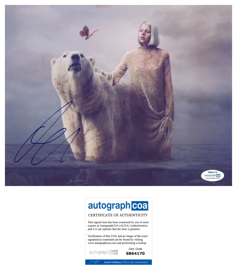 AURORA AKSNES NORWEGIAN SINGER SIGNED 8x10 PHOTO D w/EXACT PROOF & AUTOGRAPH COA