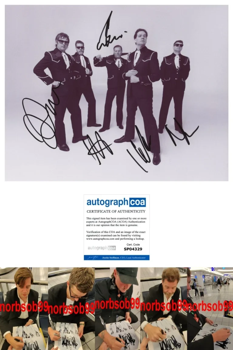 THE HIVES BAND SIGNED 8x10 PHOTO B PELLE ALMQVIST +4 w/EXACT PROOF AUTOGRAPH COA