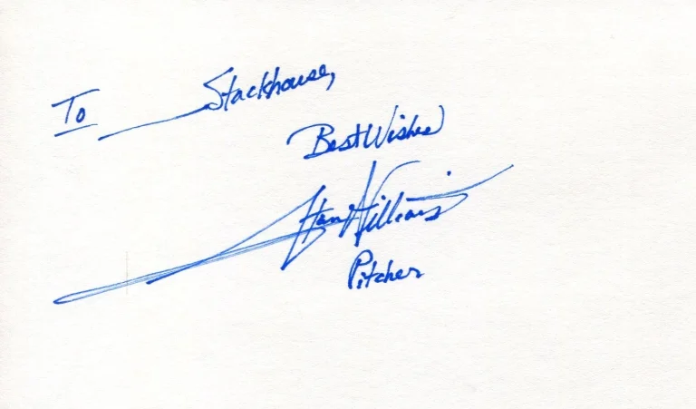 Stan Williams NY Yankees Los Angeles Dodgers 1959 World Series Signed Autograph